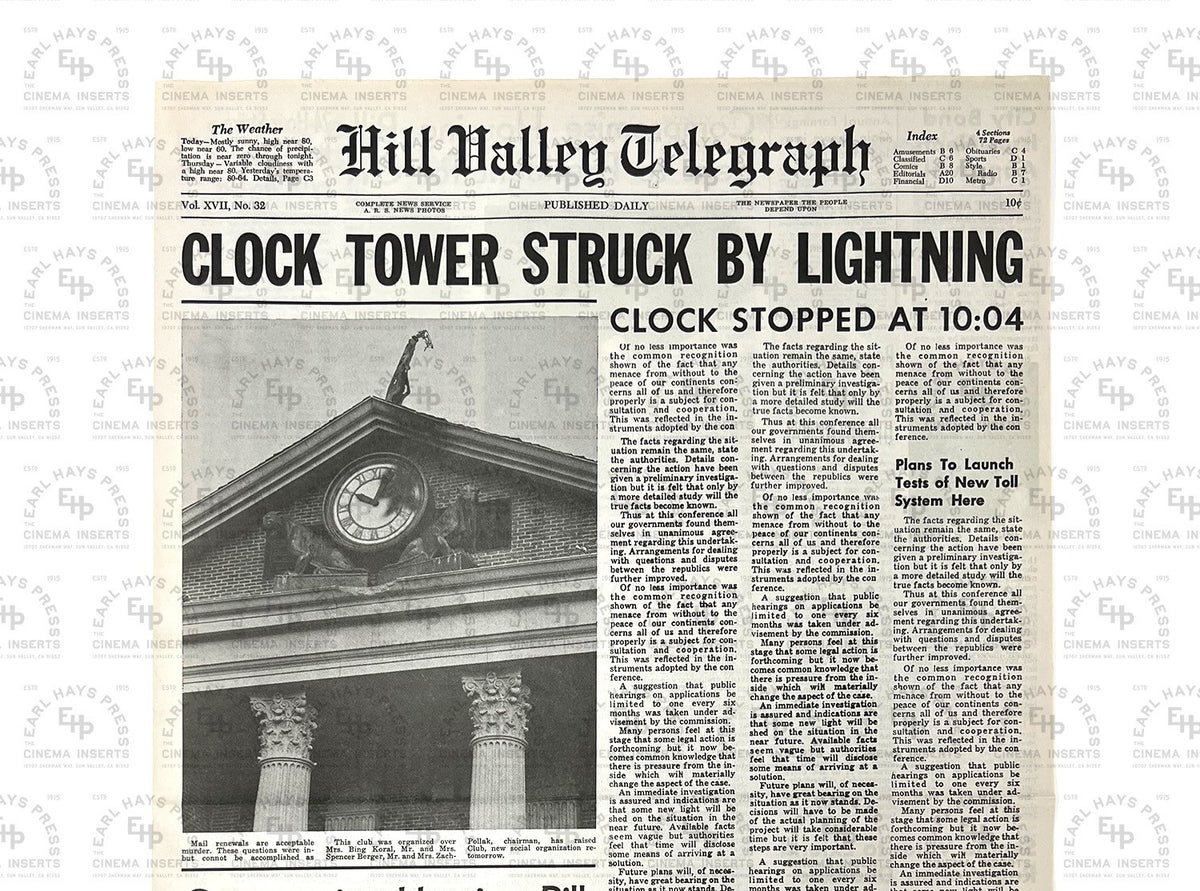Back to the Future - Clock Tower Newspaper