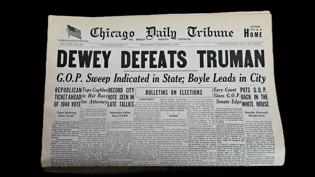 Dewey Defeats Truman Prop Newspaper