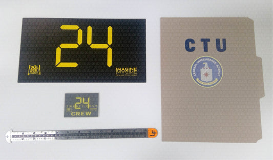 24 - (TV, 2001-10) Original Prop CTU Folder, Dash Card, & Crew Pass