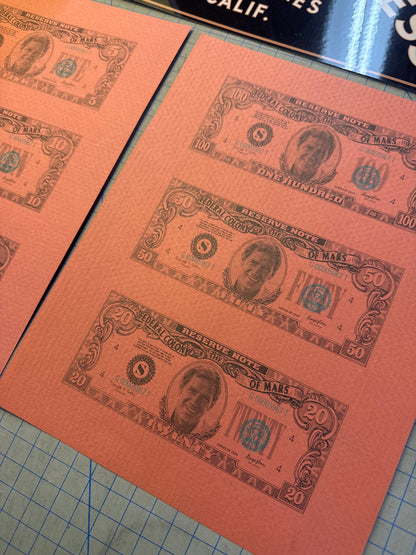 Total Recall (1990) - 2 Pages of Uncut Money
