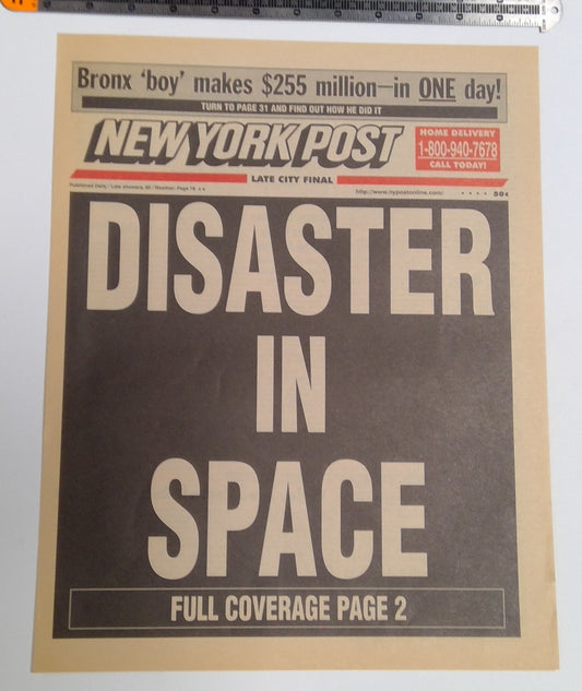 Armageddon (1998) Prop Newspaper 1