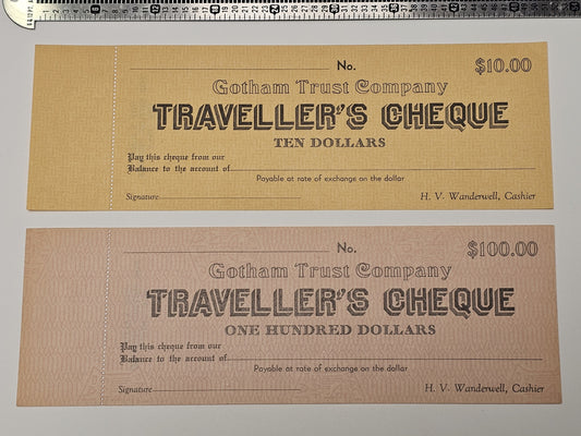Batman (ABC TV, 1966-68) Gotham Trust Traveler's Checks