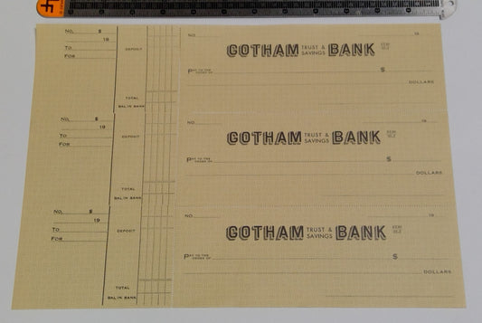 Batman (ABC TV, 1966-68) - Gotham Trust & Savings Bank Checks