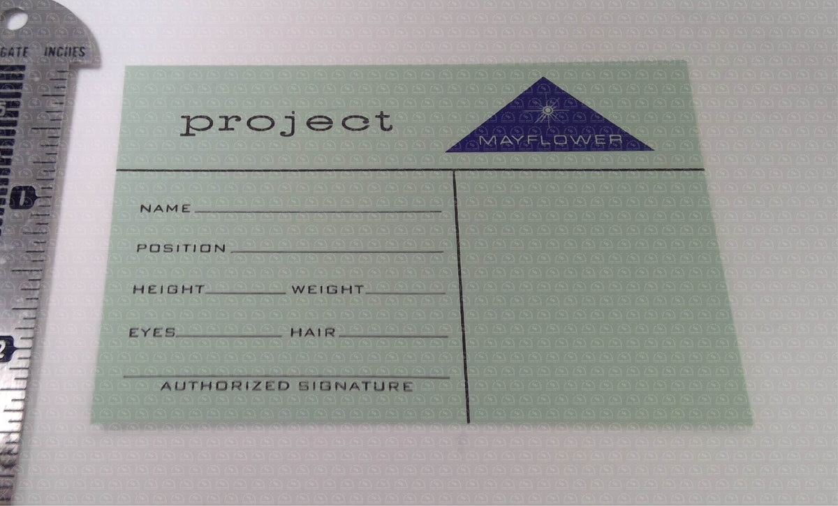 Close Encounters of the Third Kind (1977) - Original Prop 'Project Mayflower' ID Cards