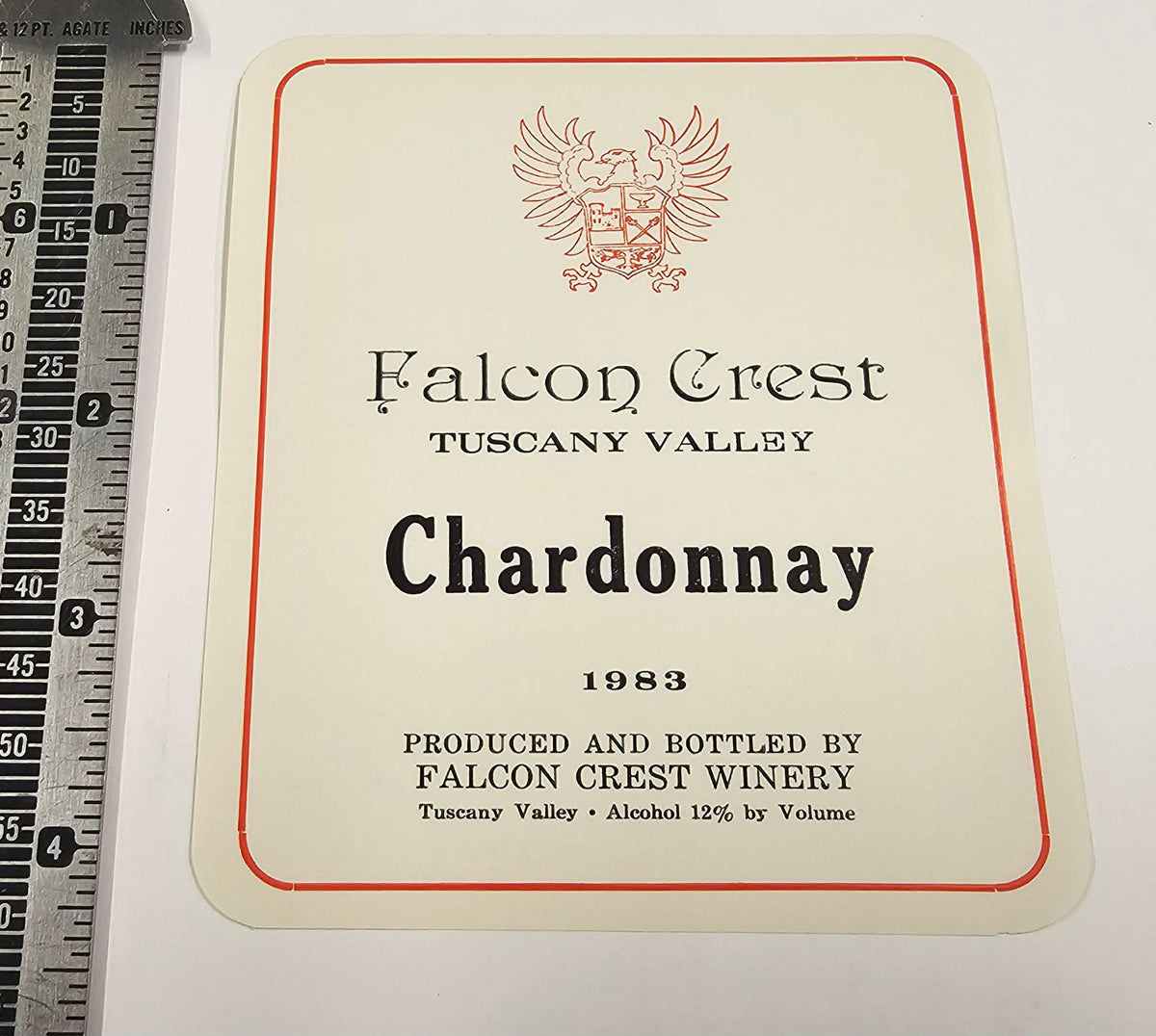 Falcon Crest (CBS TV, 1981-90) 1983 Chardonnay Label