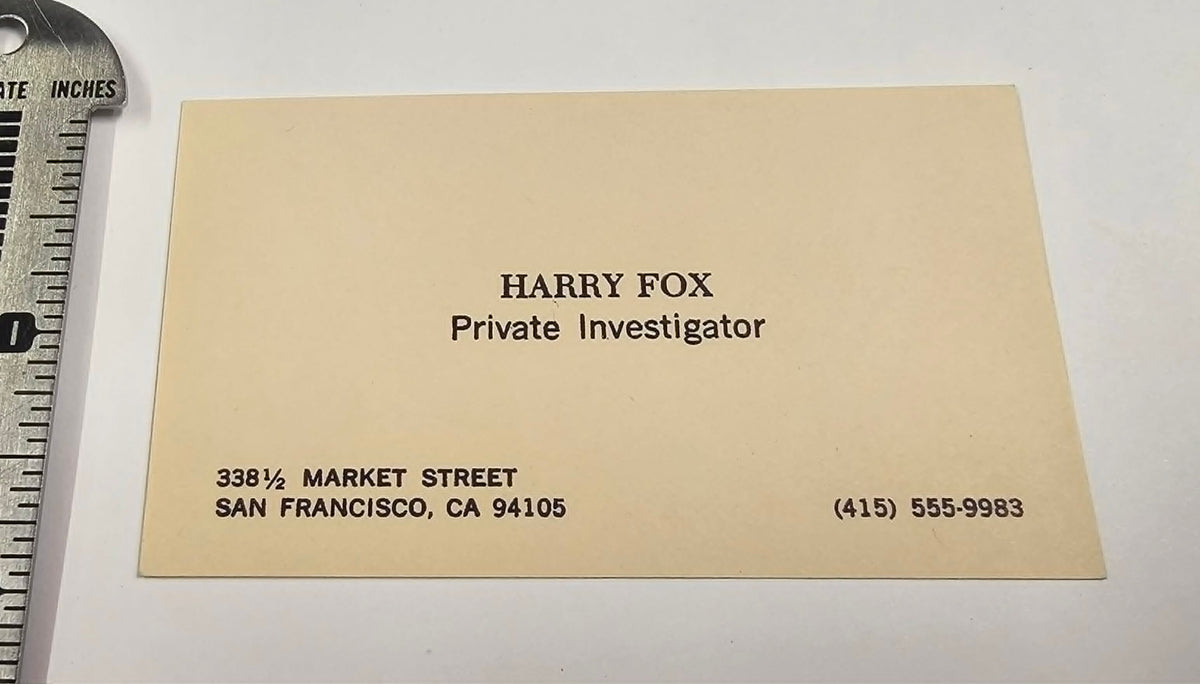 Crazy Like a Fox (CBS TV, 1984-86) Harry Fox P.I. Business Card