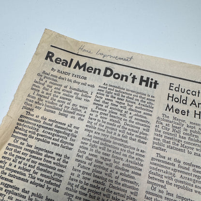 Home Improvement (ABC TV, 1991-99) - Real Men Don't Hit Prop Newspaper