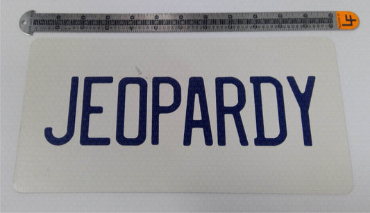 Jeopardy! (TV, 1984-Present) Prop License Plate
