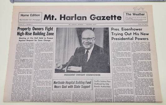 Matlock (NBC/ABC TV, 1986-95) Mt. Harlan Gazette Flashback Prop Newspaper