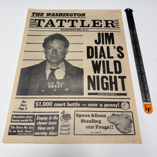 Murphy Brown (CBS TV, 1988-98) - Jim Dial's Wild Night Prop Newspaper
