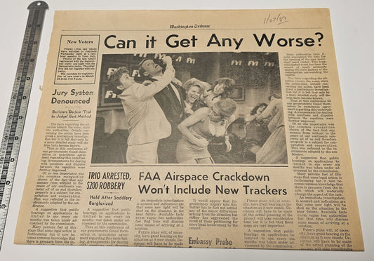 Murphy Brown (CBS TV, 1988-98) 'Can it Get Any Worse?' Newspaper