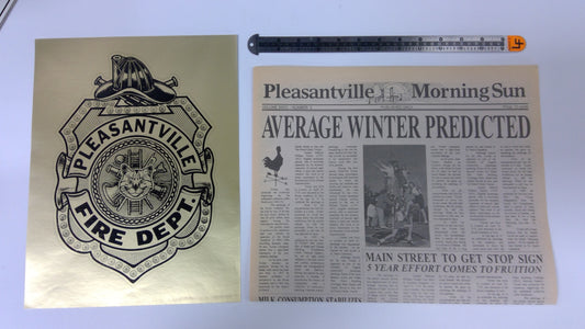 Pleasantville (1998) Morning Sun Newspaper & Fire Department Decal Set