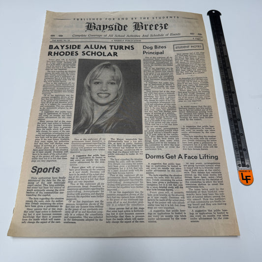 Saved by the Bell (NBC TV, 1989-93) Bayside Breeze Prop School Newspaper 2