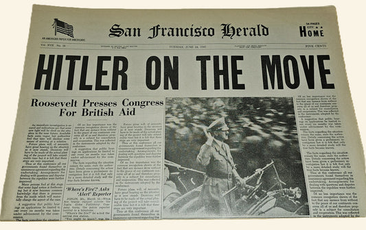 Star Trek: The Next Generation (TV, 1987-94) 'The Big Goodbye' San Francisco Herald Prop Newspaper
