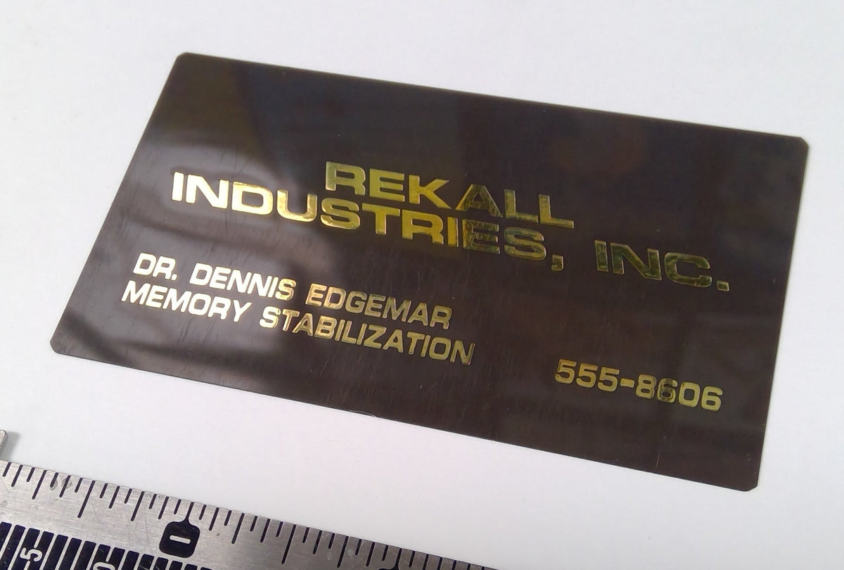 Total Recall (1990) Rekall Industries Dr. Edgemar Business Card