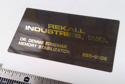 Total Recall (1990) Rekall Industries Dr. Edgemar Business Card