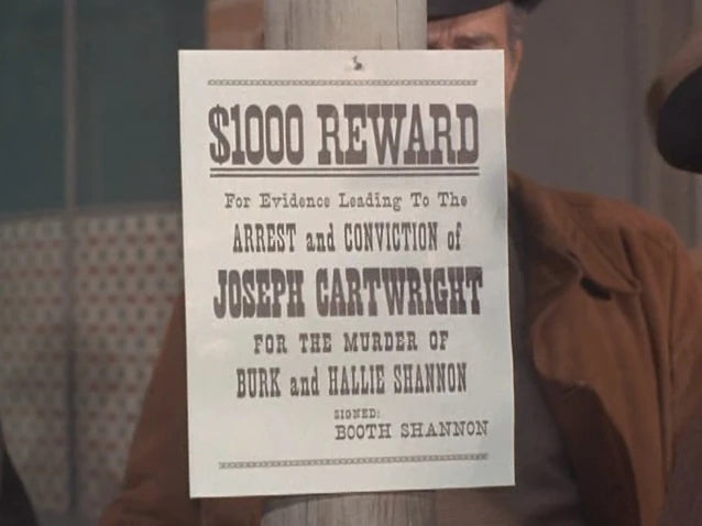 Bonanza (NBC TV, 1965) - Joseph Cartwright Wanted Poster