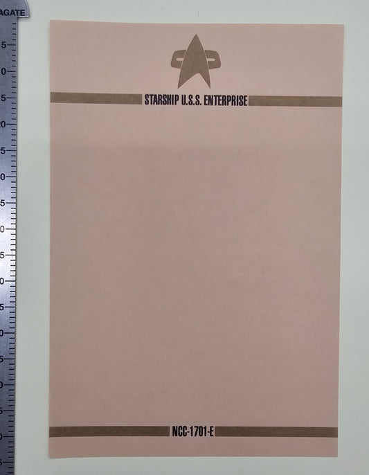 Star Trek IX: Insurrection (1998) USS Enterprise 1701-E Note Paper